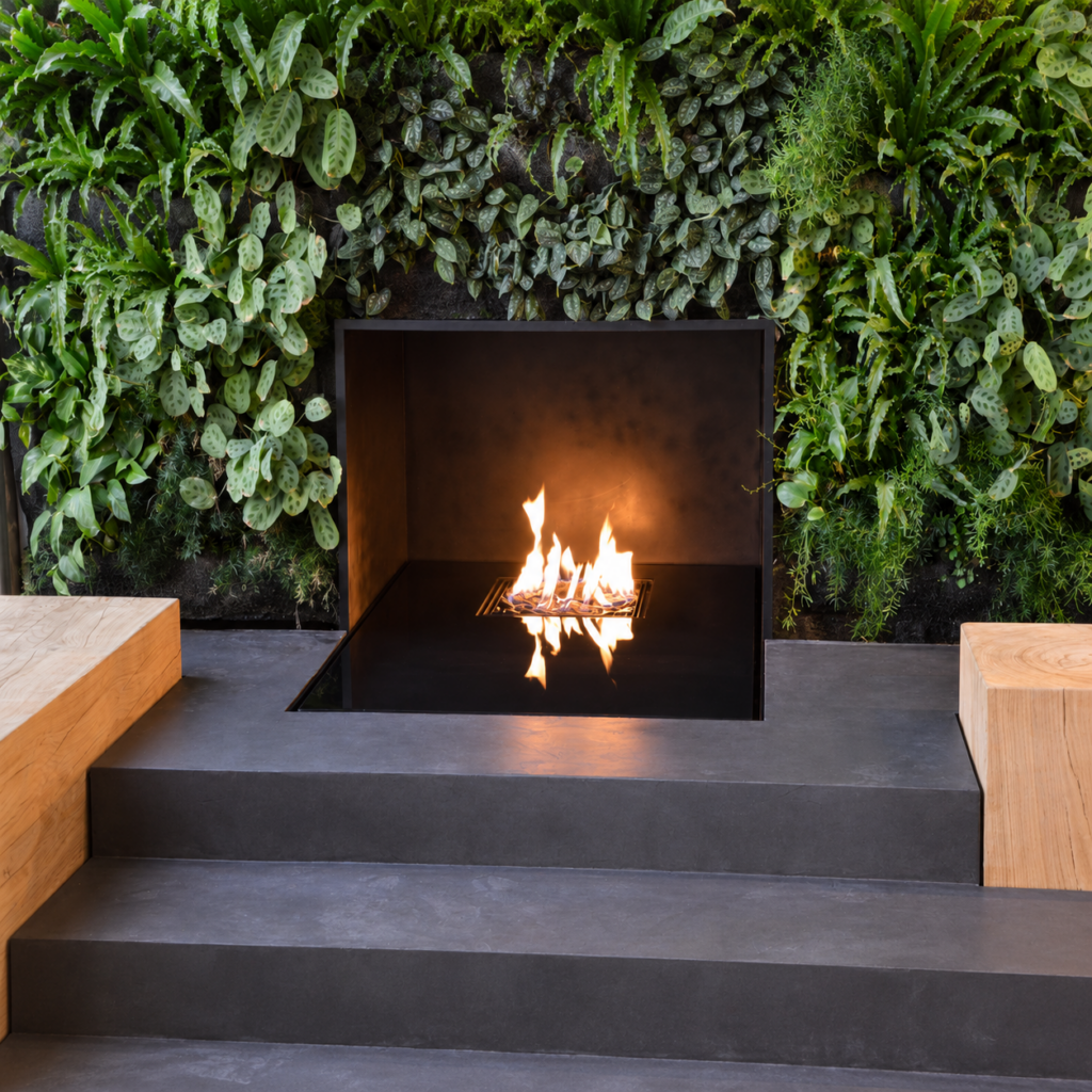 Recessed Square Gas Fireplace - original-scene appearance reference