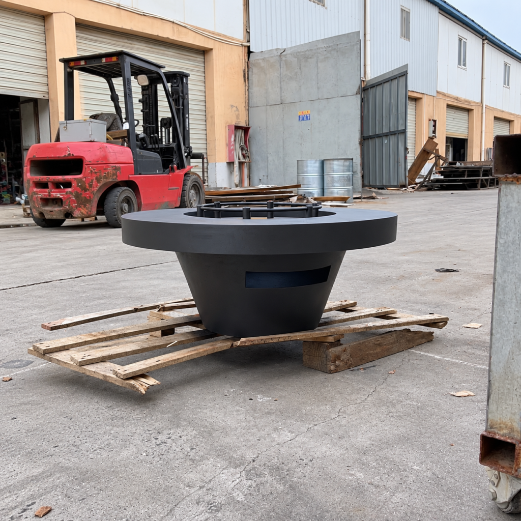 Tapered-Base Wood Fire Table - original-scene appearance reference
