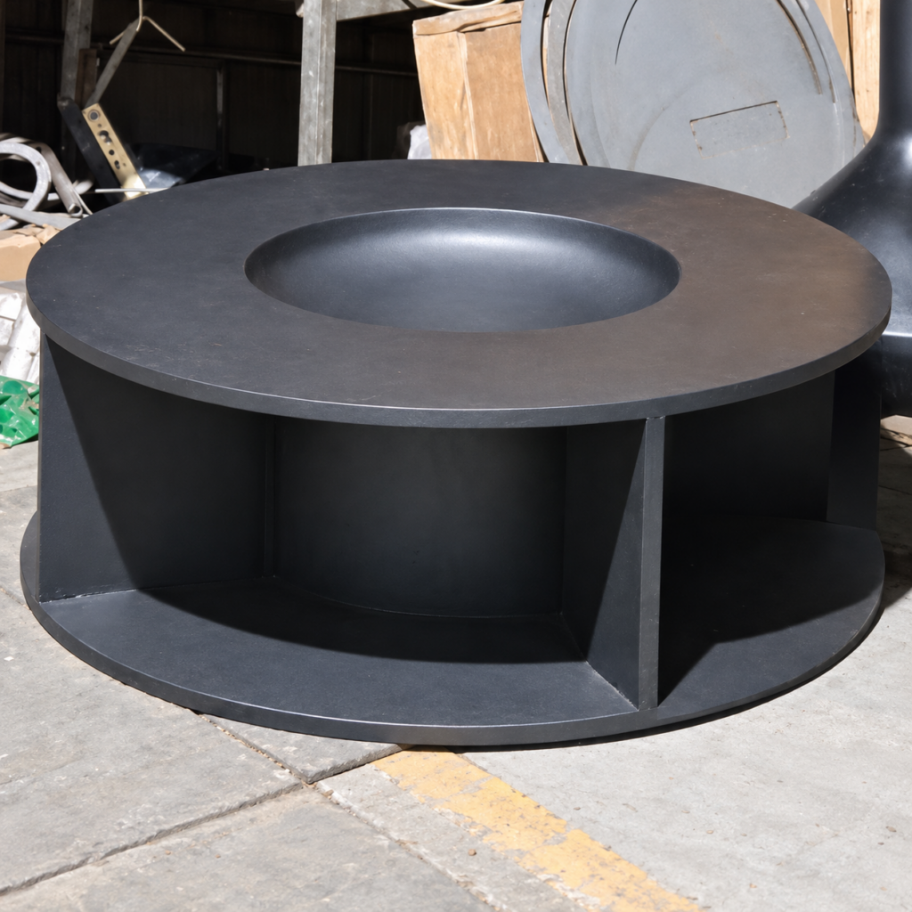 Round Wood Fire Table with Storage - original-scene appearance reference