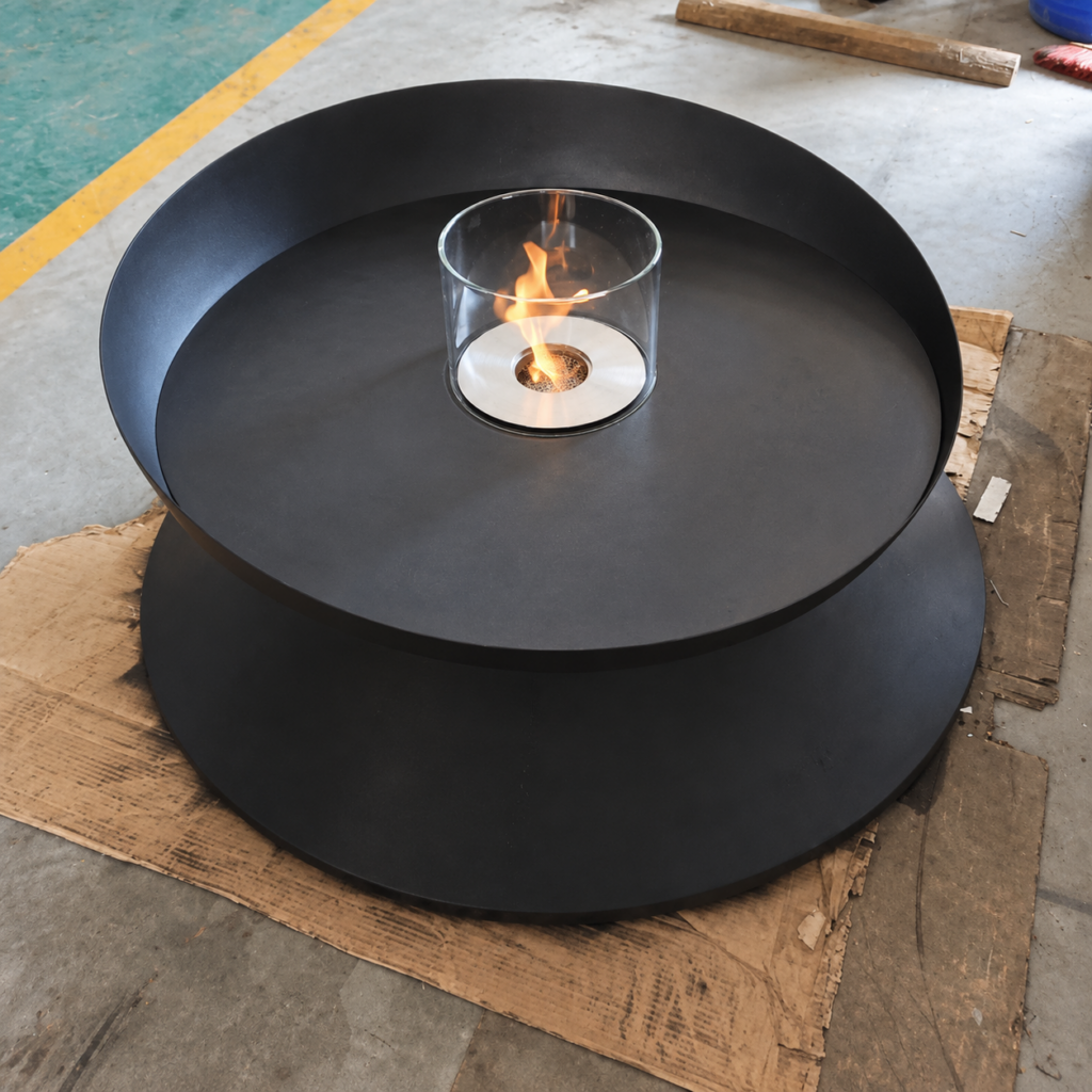 Shallow Dish Ethanol Fire Table - original-scene appearance reference