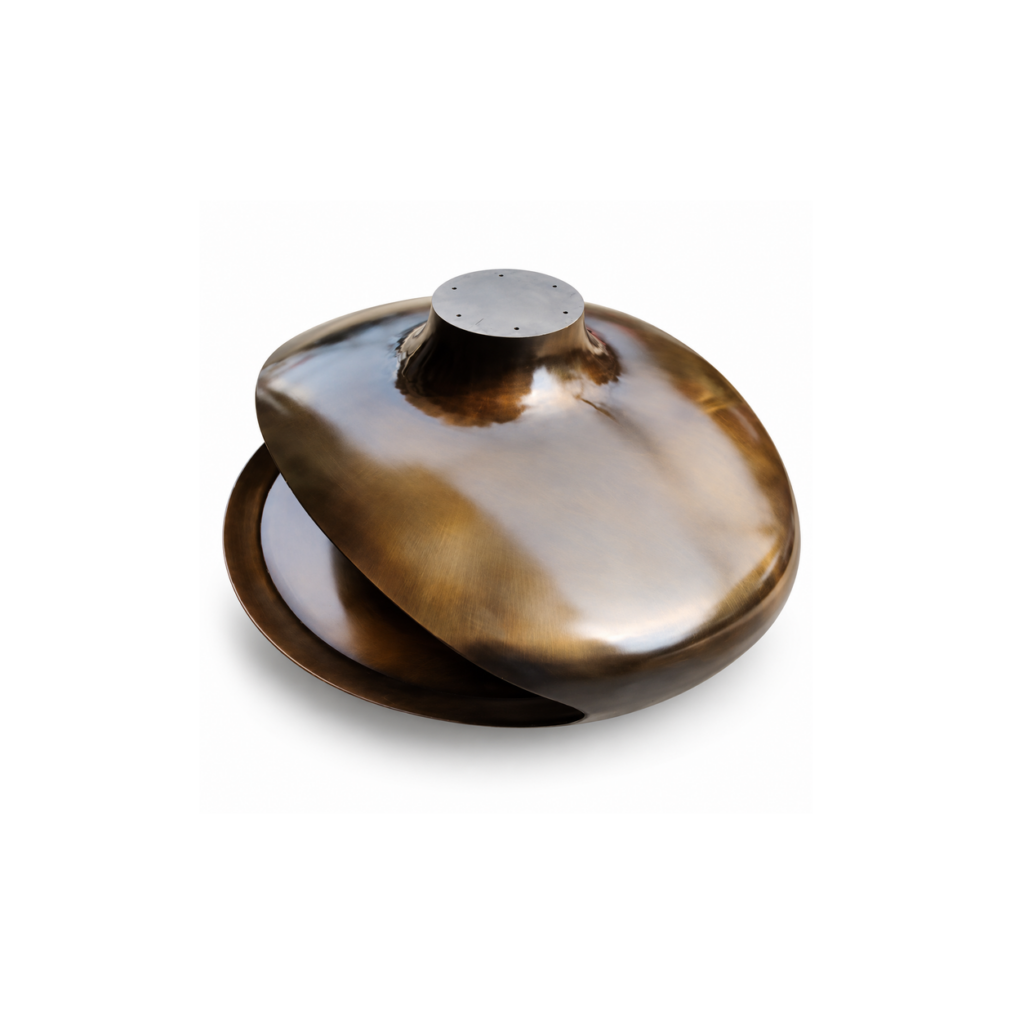 Bronze-Tone Disc Fireplace Shell - product on white background