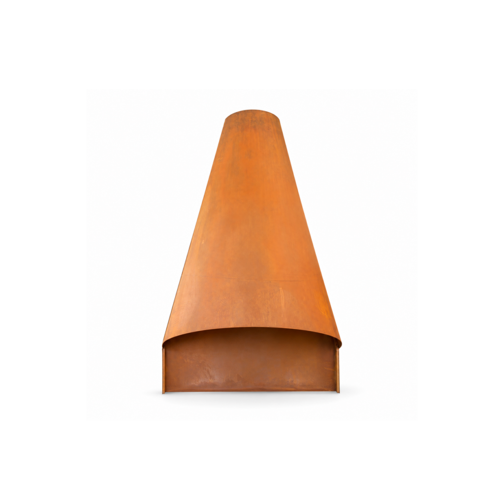 Rust-Tone Conical Fireplace Shell - product on white background