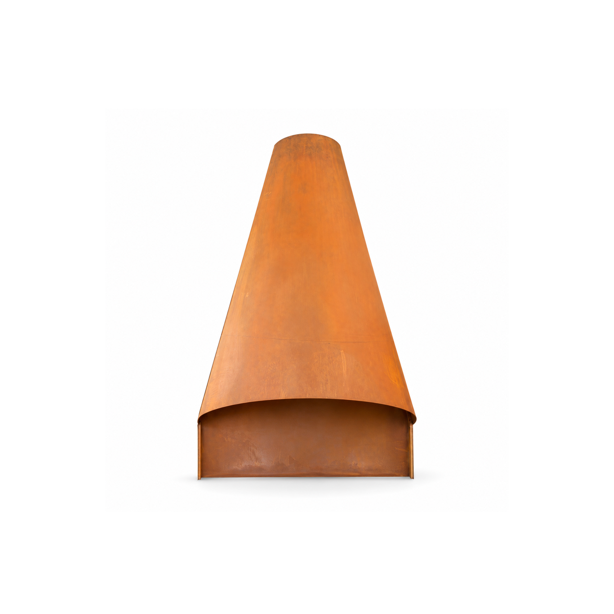 Rust-Tone Conical Fireplace Shell - product on white background