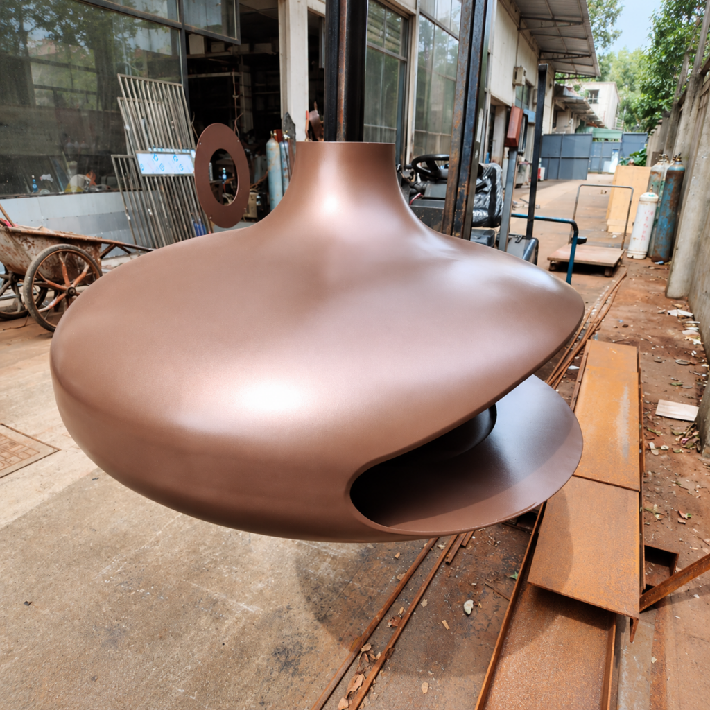 Rose-Gold Disc Fireplace - original-scene appearance reference