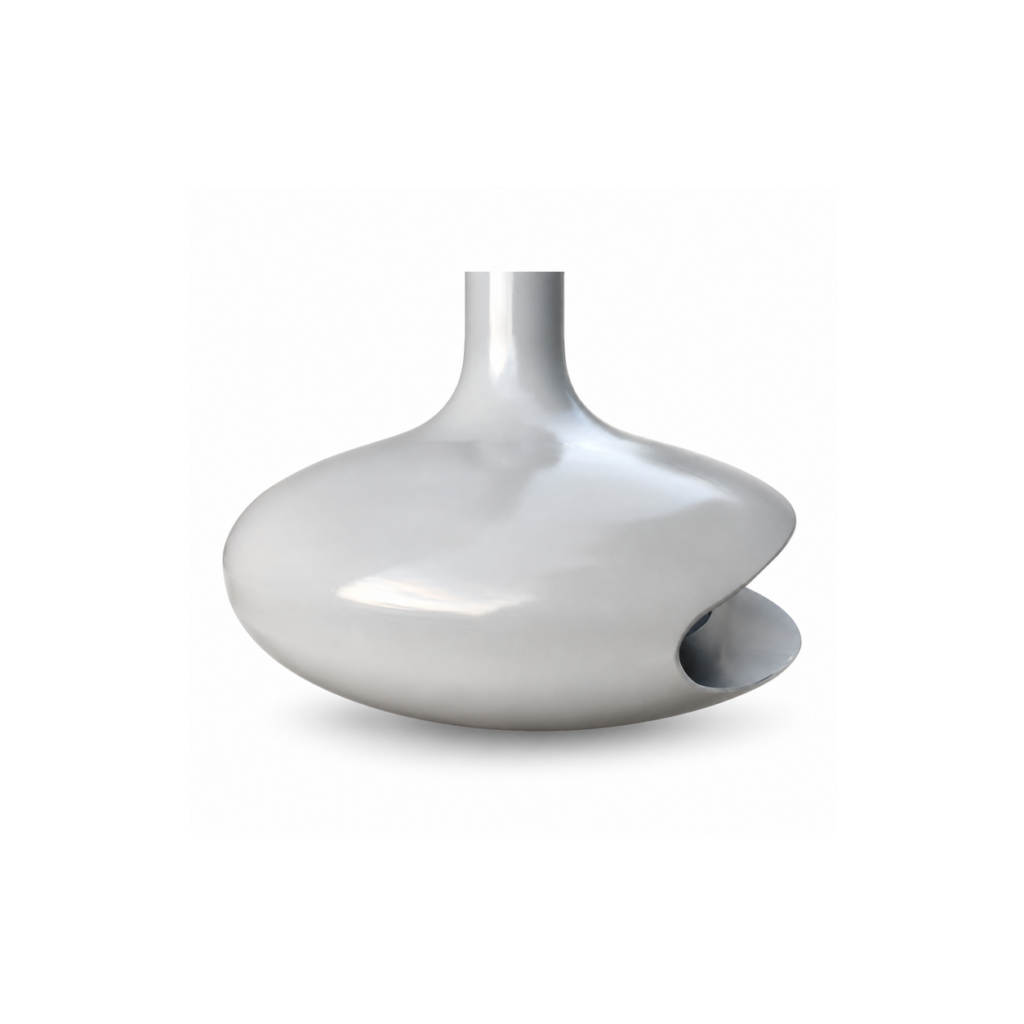 White Disc Fireplace - product on white background