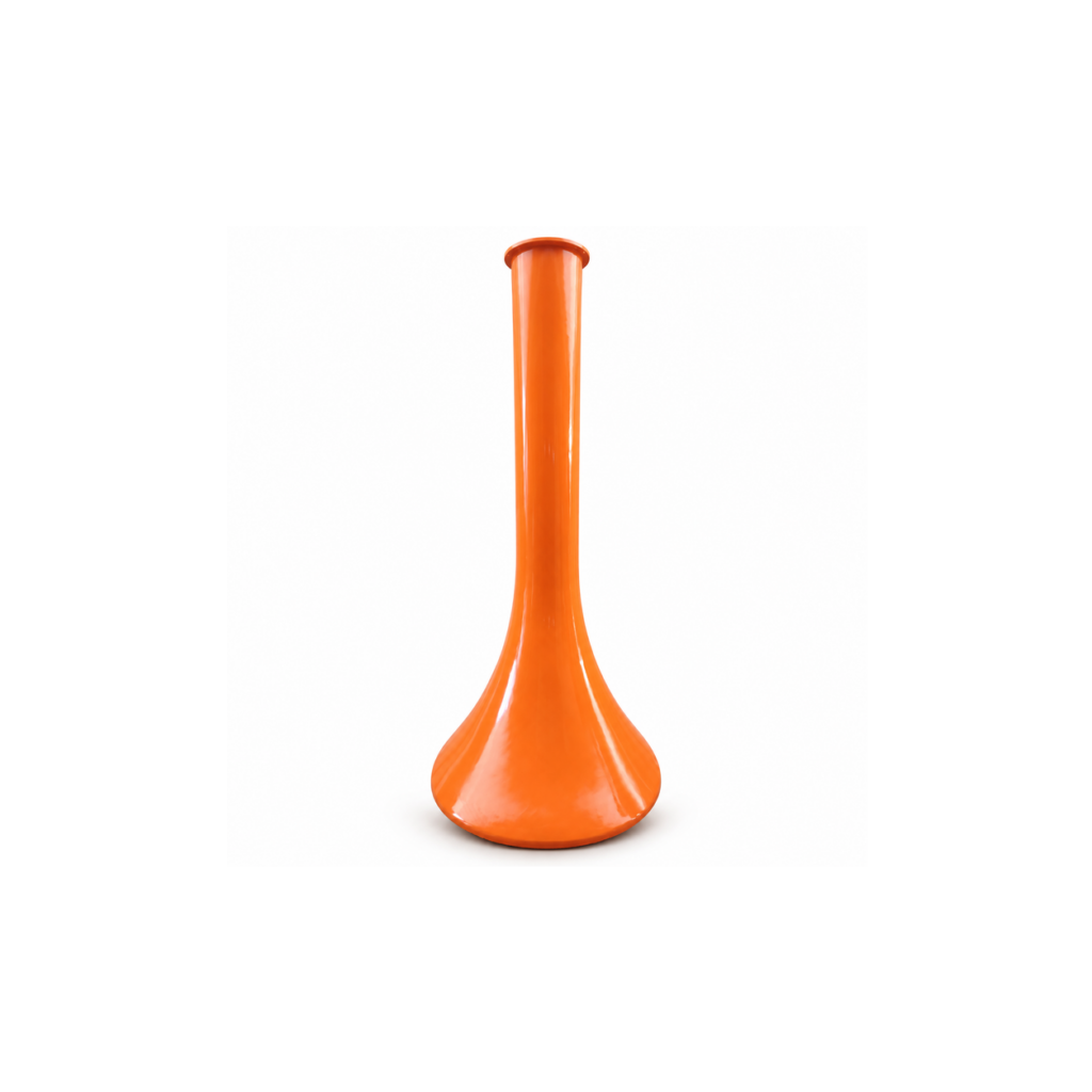 Orange Teardrop Suspended Fireplace - product on white background