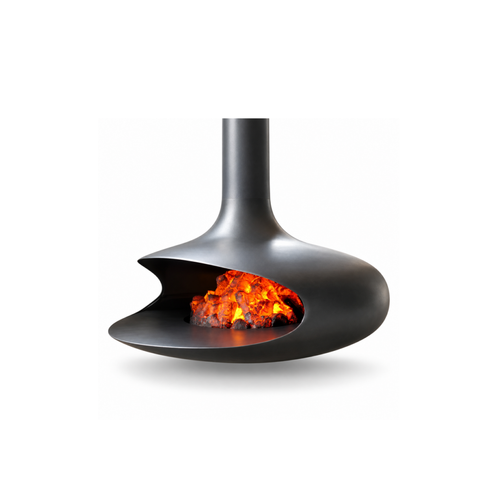 Suspended Electric Fireplace with Ember Tray - product on white background