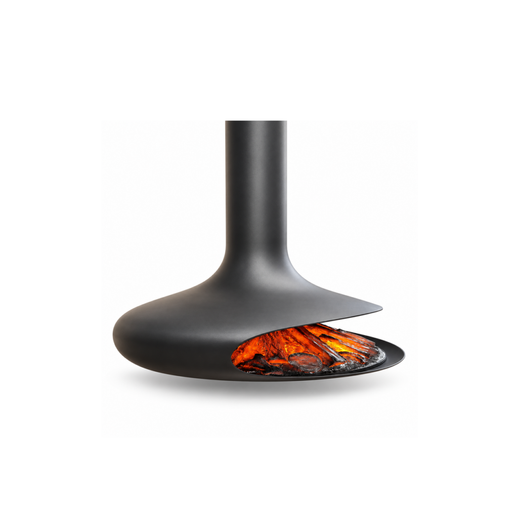 Open-Tray Suspended Electric Fireplace - product on white background