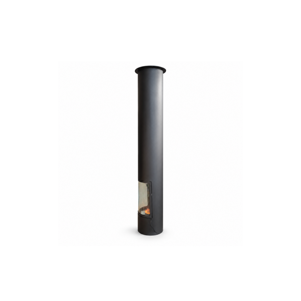 Cylindrical Column Fireplace - product on white background