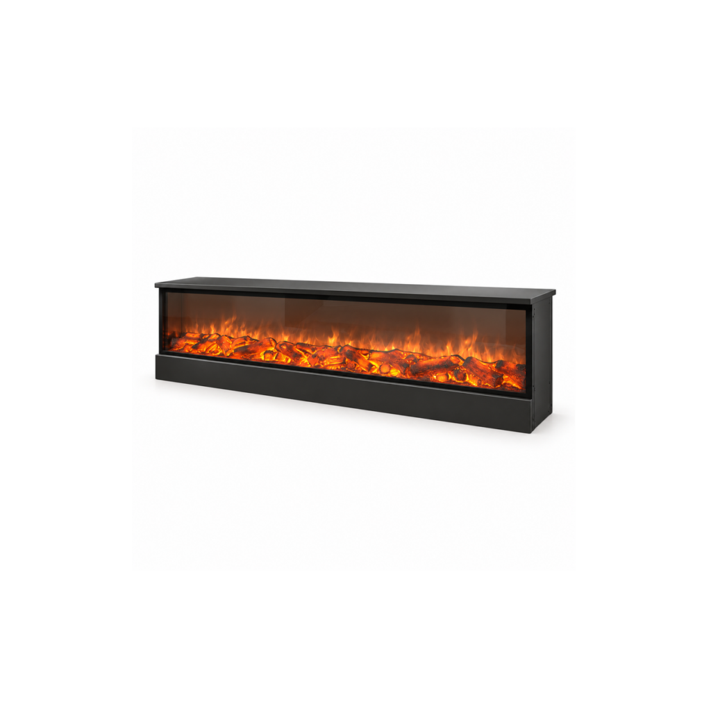Multi-Sided Linear Electric Fireplace - product on white background